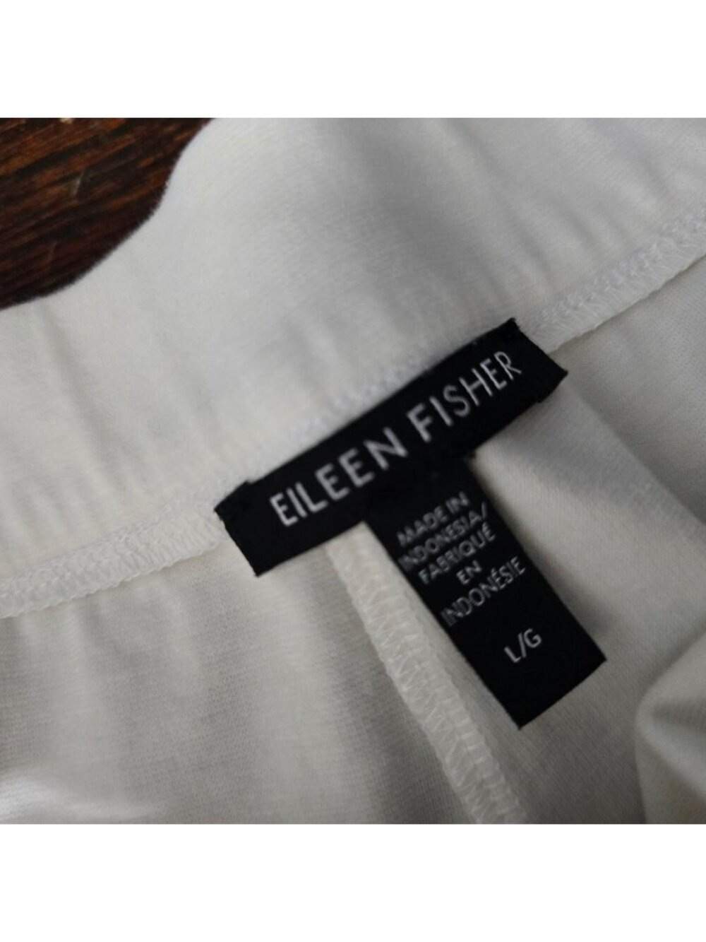 Eileen Fisher White Straight Leg Organic Cotton Pant Large Minimalist - Picture 6 of 12